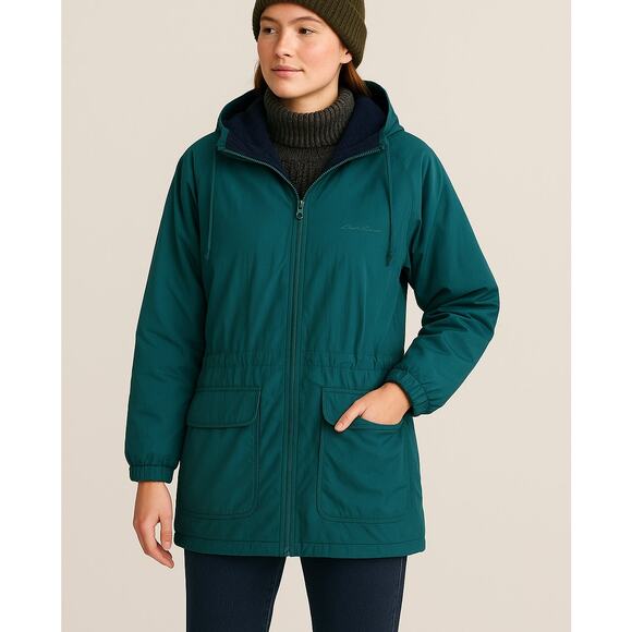 Eddie Bauer S Vintage 90's Waterproof WindSong Chore Jacket Hood Lined Barn Coat - Picture 1 of 8